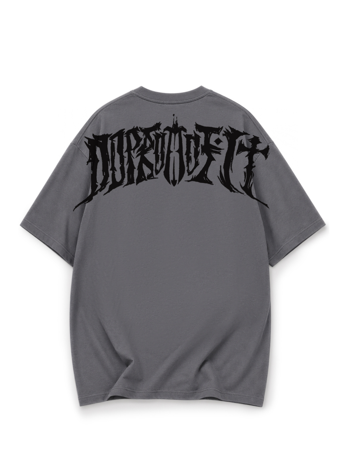 Metal Script Oversized Tee Heather Grey – DOPEDADFIT.